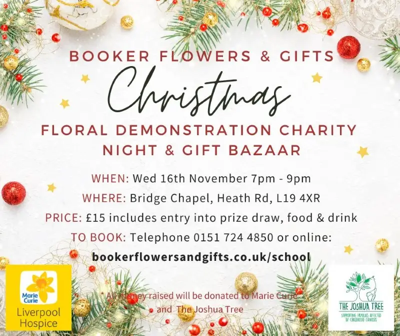 Christmas Floral Demonstration Charity Night and Gift Bazaar - 16th November